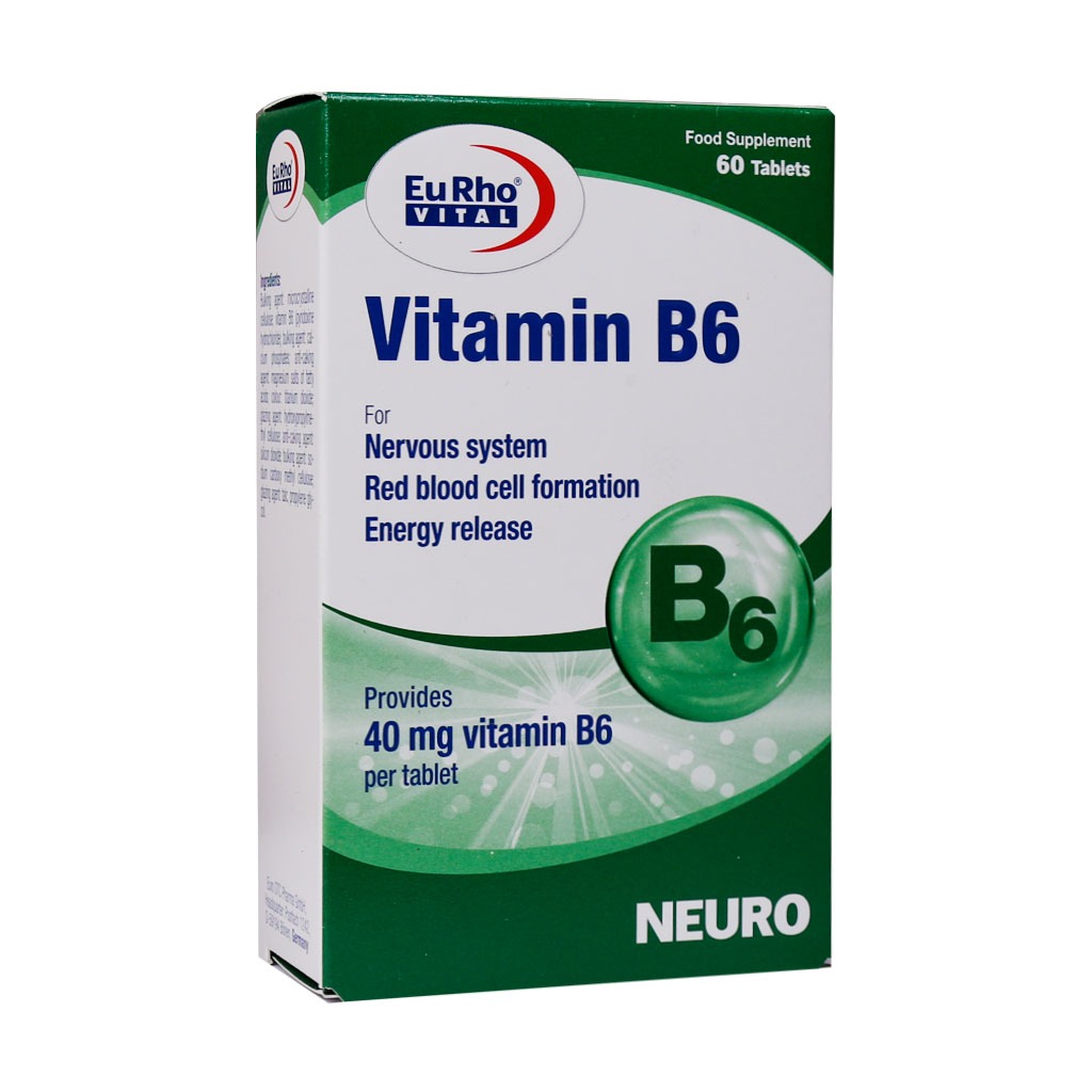 قرص ویتامین B6 یوروویتال 40 میلی گرم 60 عددی