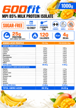 پروتئین شیر MPI 85% طعم شیر موز انبه یک کیلویی - تصویر 2